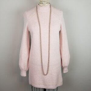 Blush Pink Lightweight Knit Sweater Dress w/Lantern Sleeves by Stone Row * Small